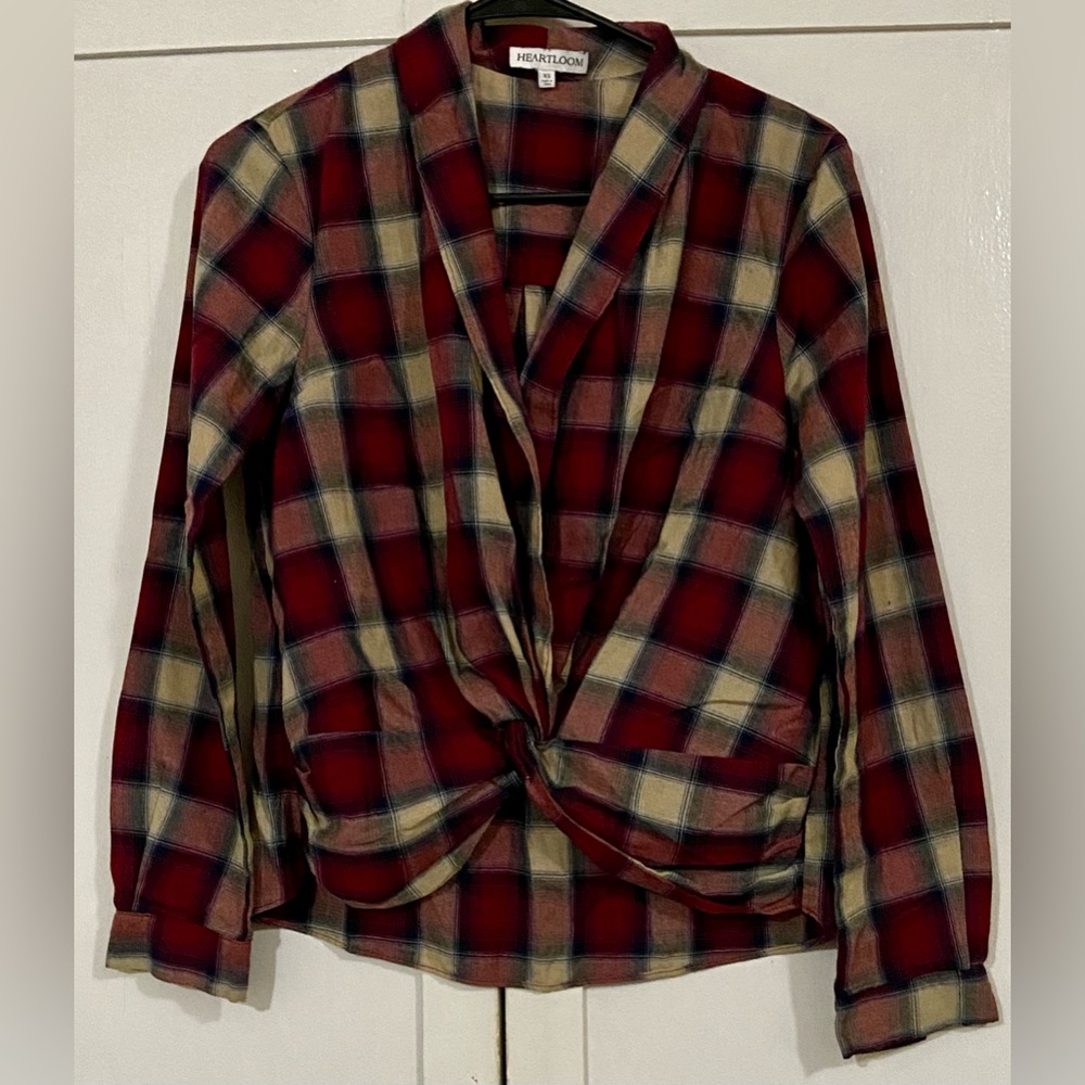 Flannel With Twist Crop Detail In Front - image 3